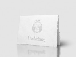 Bild des Kundenprojekts einer Taufeinladung der Officina Arcana in Pirna, Sachsen. Grafikdesign, Handsatz und Buchdruck Officina Arcana