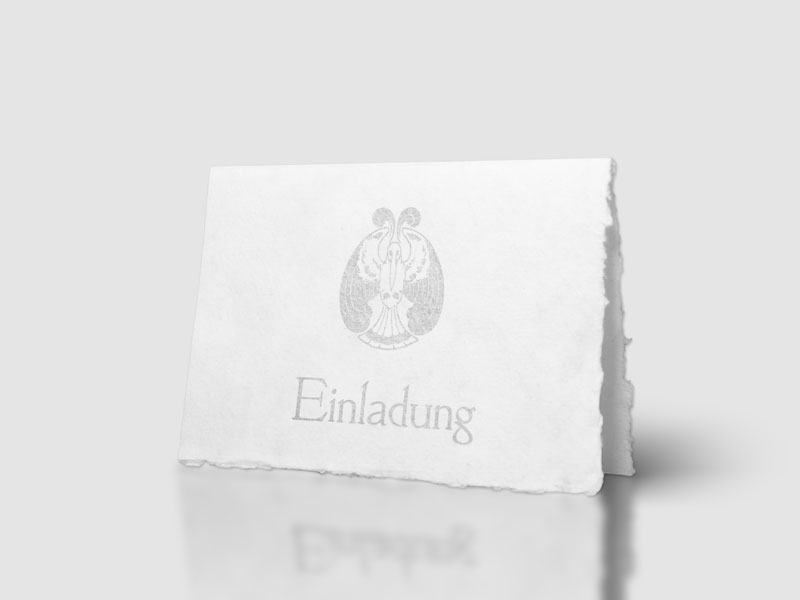Bild des Kundenprojekts einer Taufeinladung der Officina Arcana in Pirna, Sachsen. Grafikdesign, Handsatz und Buchdruck Officina Arcana